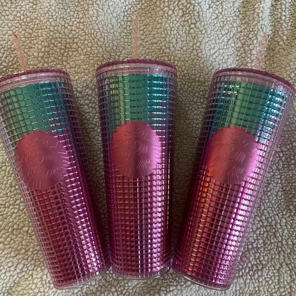 NWT Starbucks Pink/Blue Geometric Tumbler